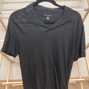 Banana Republic Black Linen Polo
